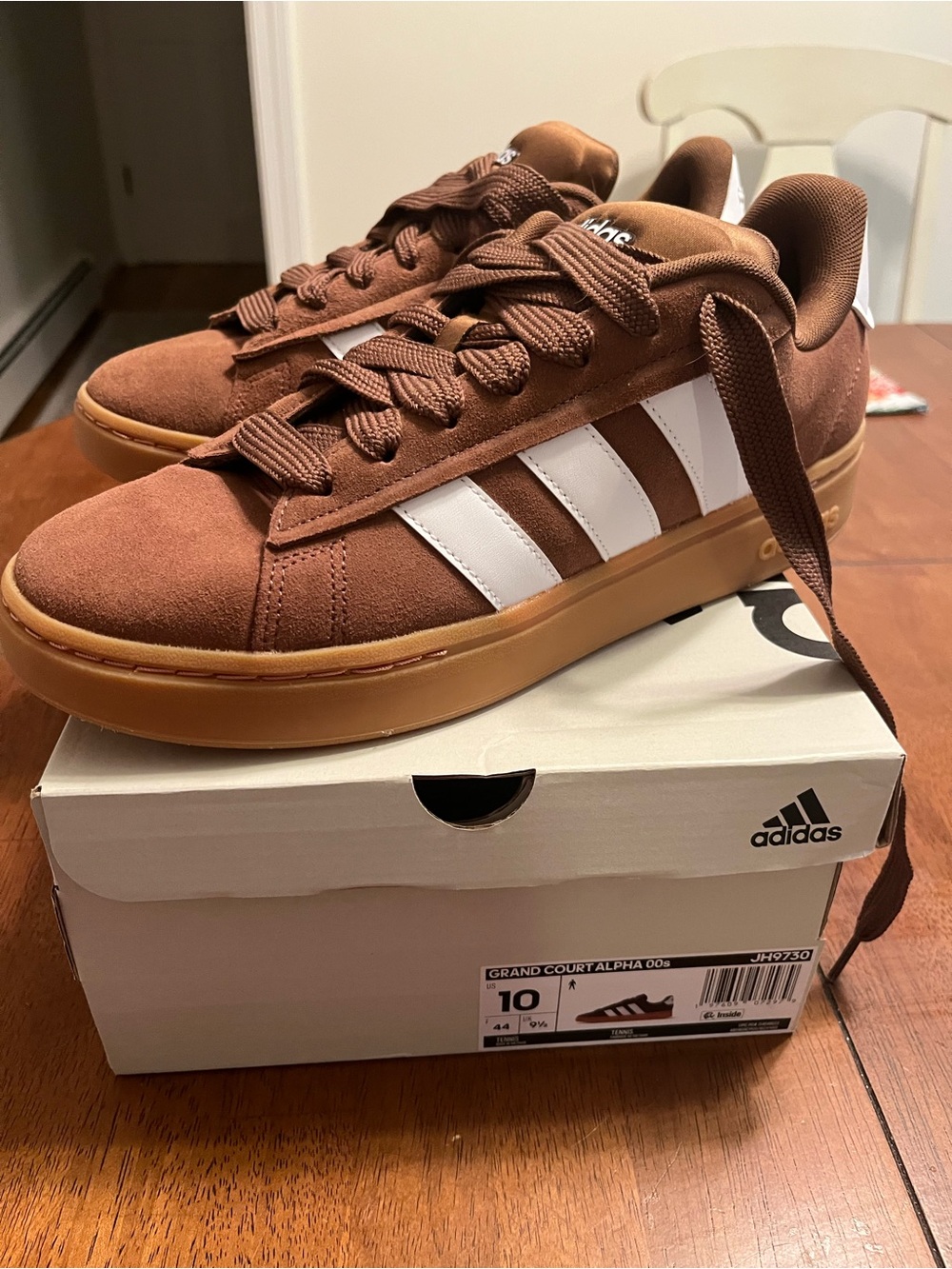 adidas Brown Low-Top Sneakers with White Logo